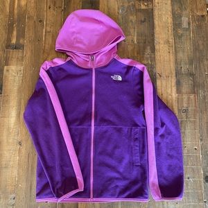 EUC North Face Large 14/16 Full Zip Fleece Jacket Purple & Pink